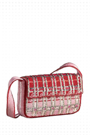 Zayana Beaded Bag: Party Plaid (Geometric Edition)