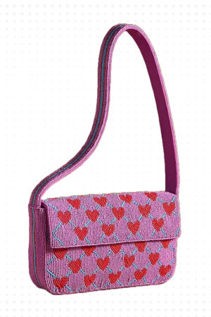 Zayana Beaded Bag: Heart Grid (symbol Edition)