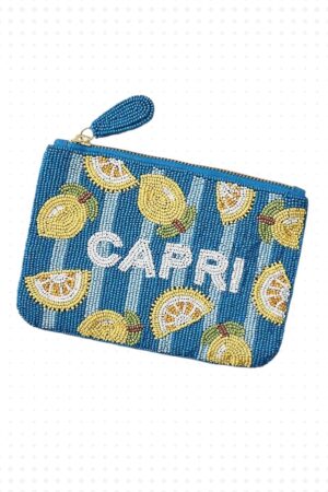 The Zayana Large Beaded Wallet- Capri