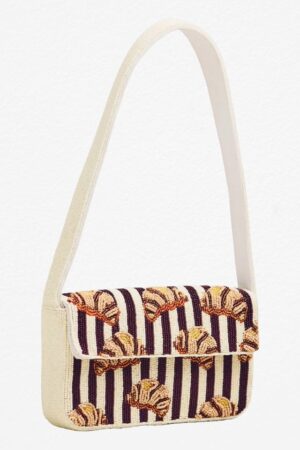 Parisian Croissant Beaded Bag