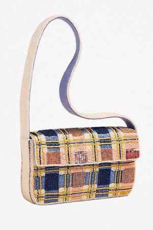 Zayana Beaded Bag – Sunset Plaid Edition