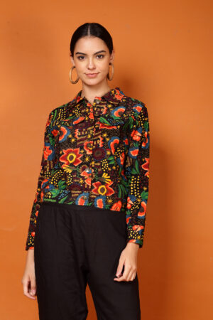 Lisa Printed Cropped Jacket